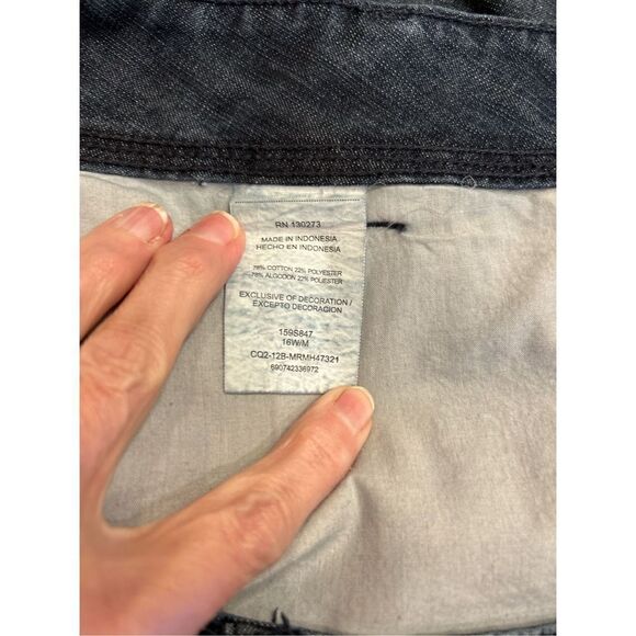 Riders Lee 16W shorts dark blue deep wide front pockets - Picture 7 of 10